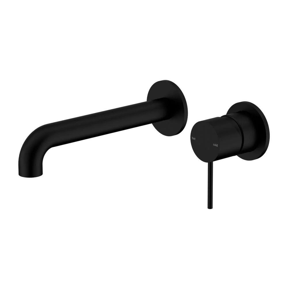 Nero Mecca Wall Basin/Bath Mixer Separate Back Plate - Black Matte