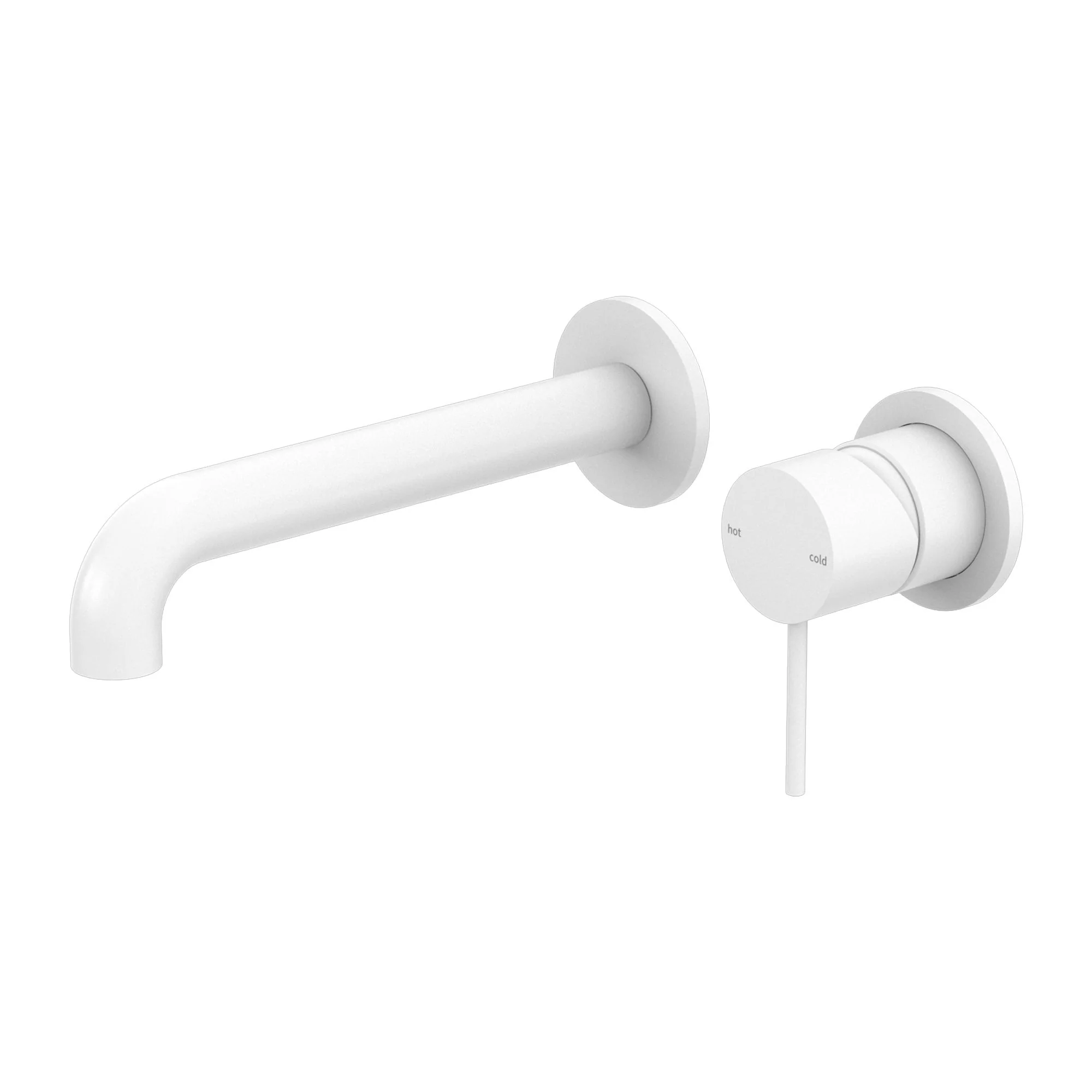 Nero Mecca Wall Basin/Bath Mixer Separate Back Plate - White Matte