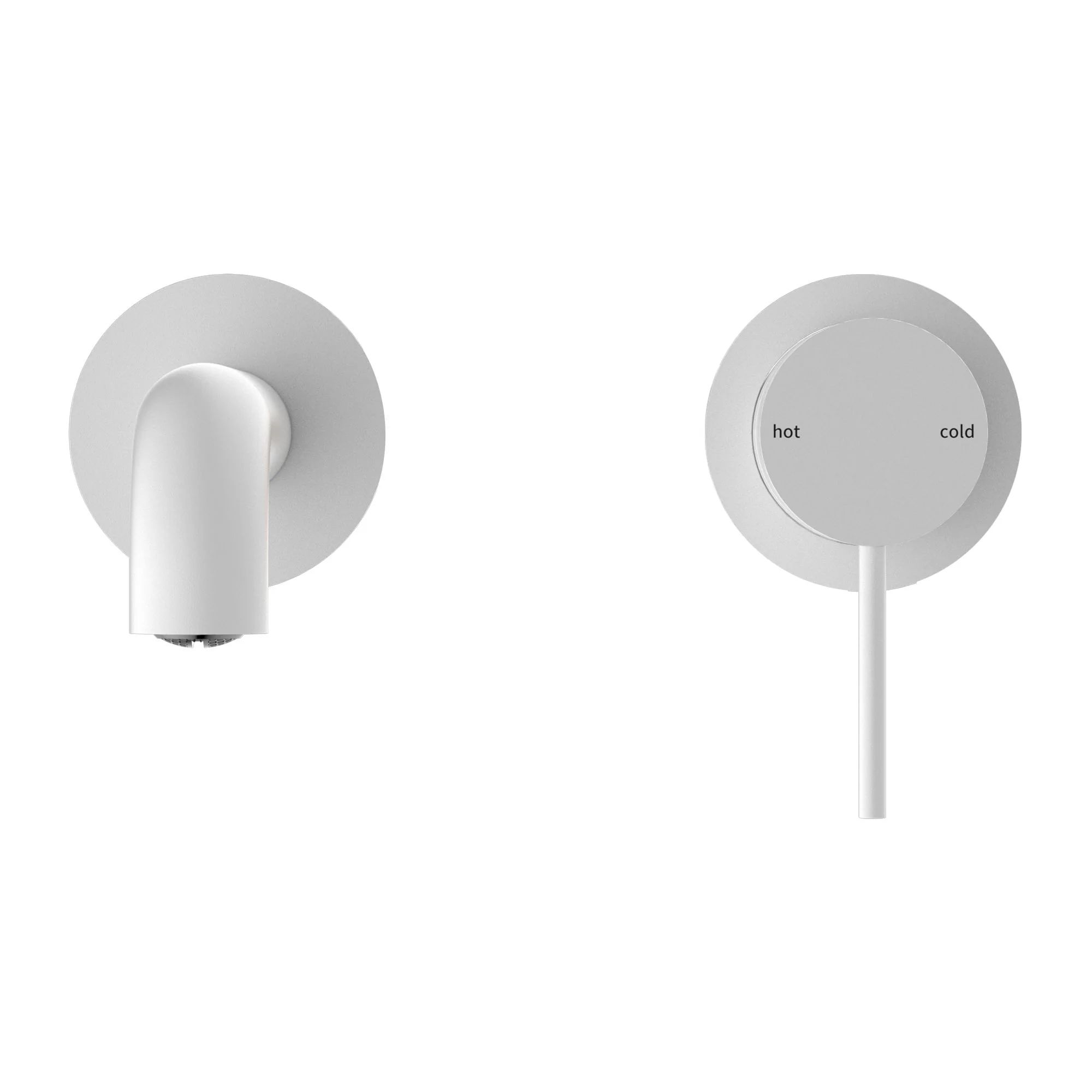 Nero Mecca Wall Basin/Bath Mixer Separate Back Plate - White Matte - Image 3