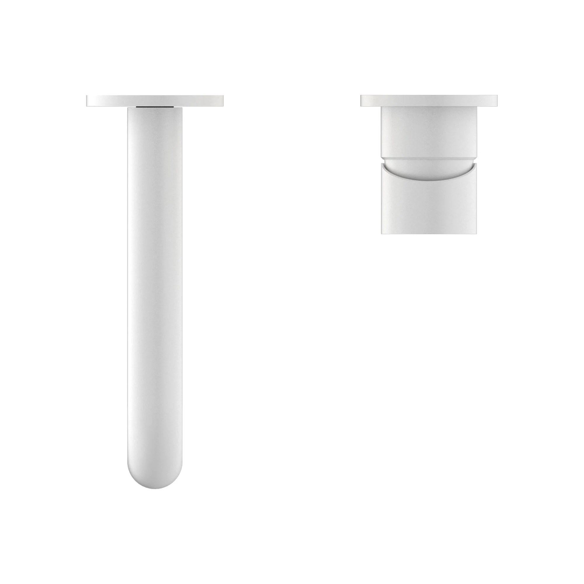 Nero Mecca Wall Basin/Bath Mixer Separate Back Plate - White Matte - Image 4