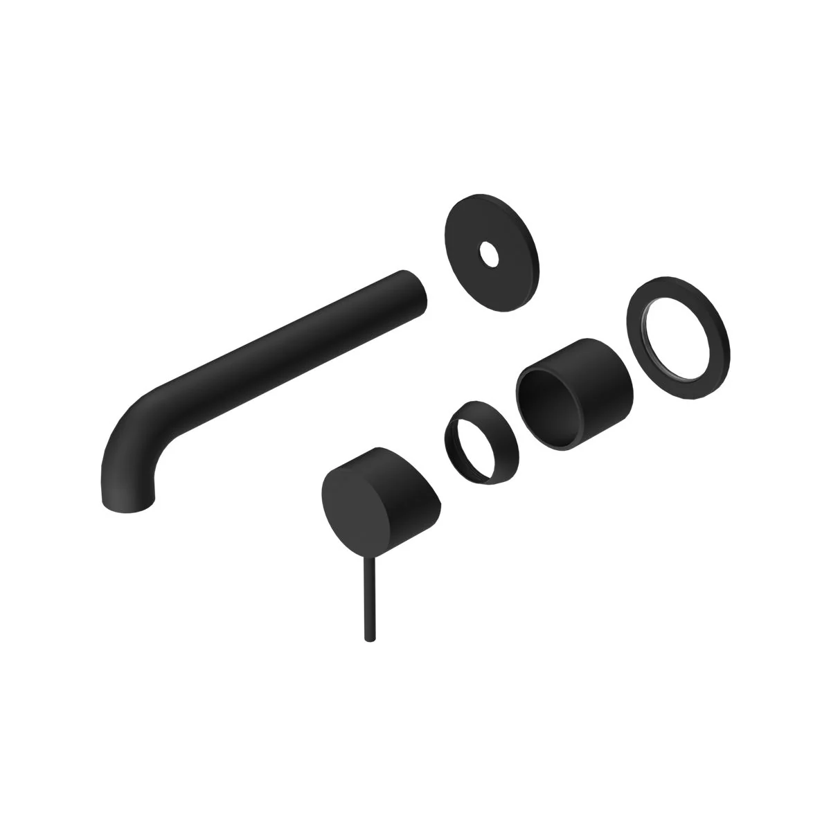 Nero Mecca Wall Basin/Bath Mixer Separate Back Plate (Trim Kit Only) - Black Matte