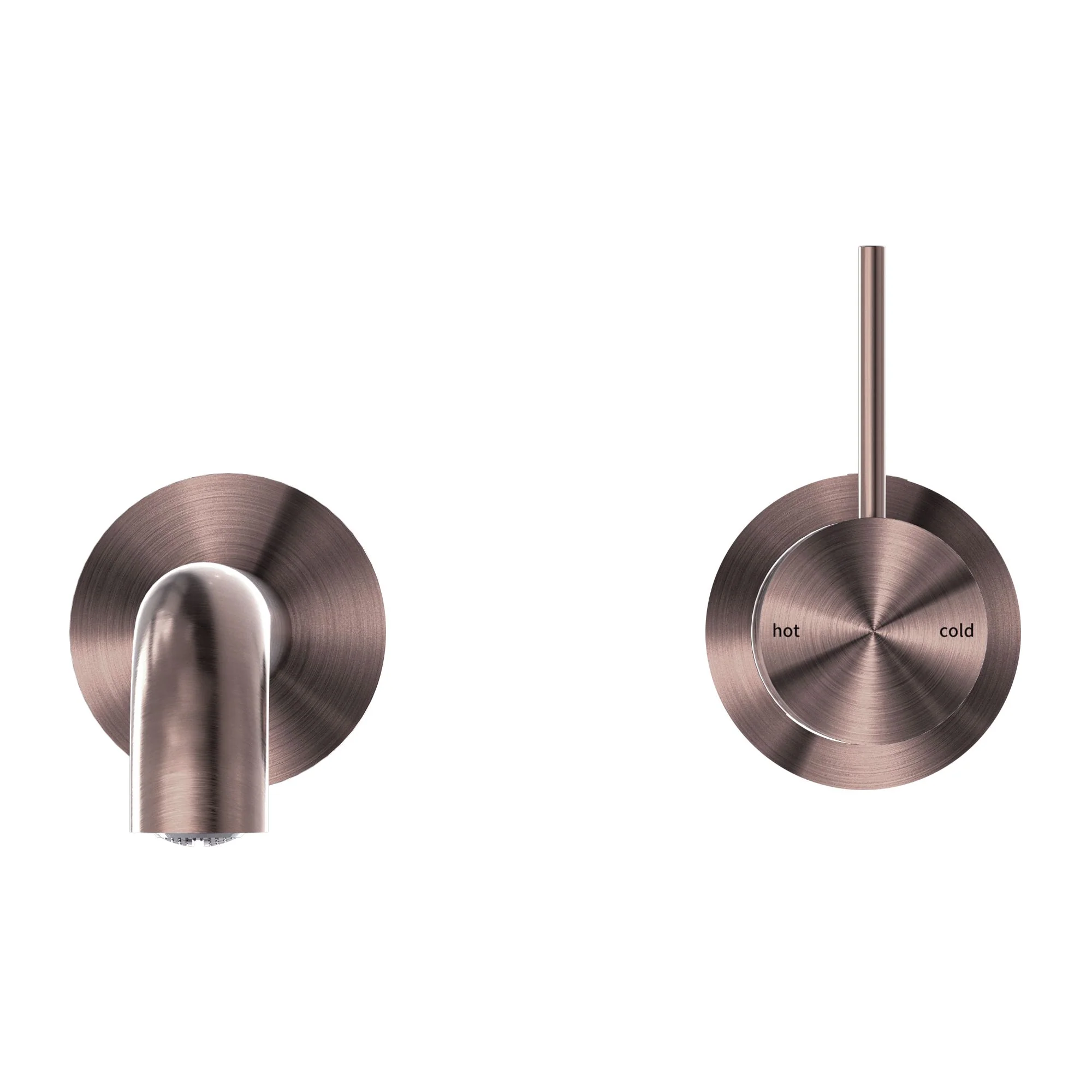 Nero Mecca Wall Basin/Bath Mixer Separate Back Plate Handle Up - Brushed Bronze - Image 3