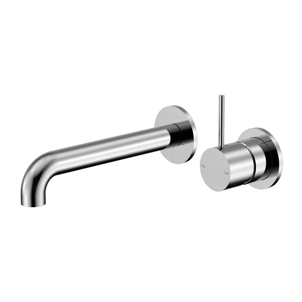 Nero Mecca Wall Basin/Bath Mixer Separate Back Plate Handle Up - Chrome