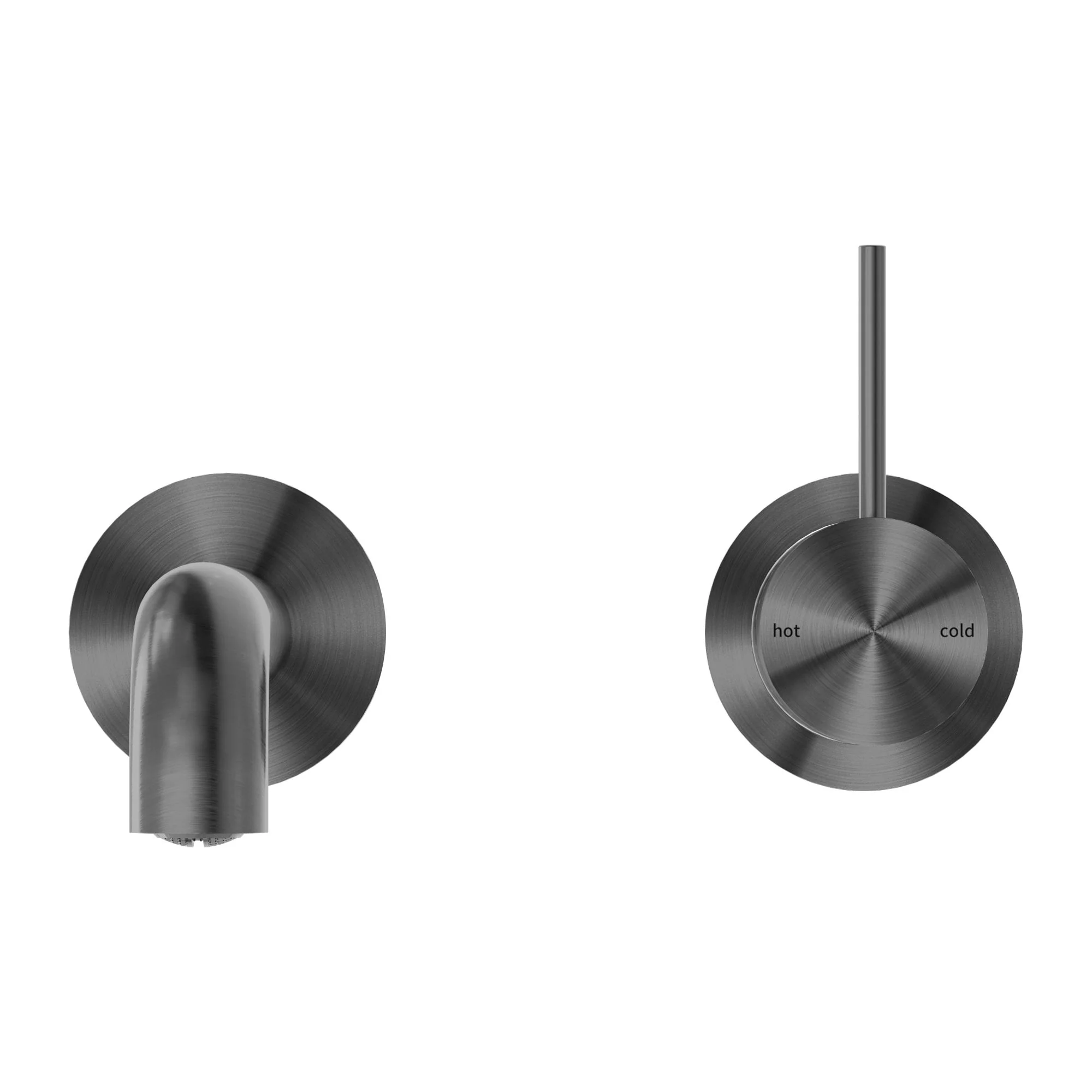 Nero Mecca Wall Basin/Bath Mixer Separate Back Plate Handle Up - Gun Metal - Image 3
