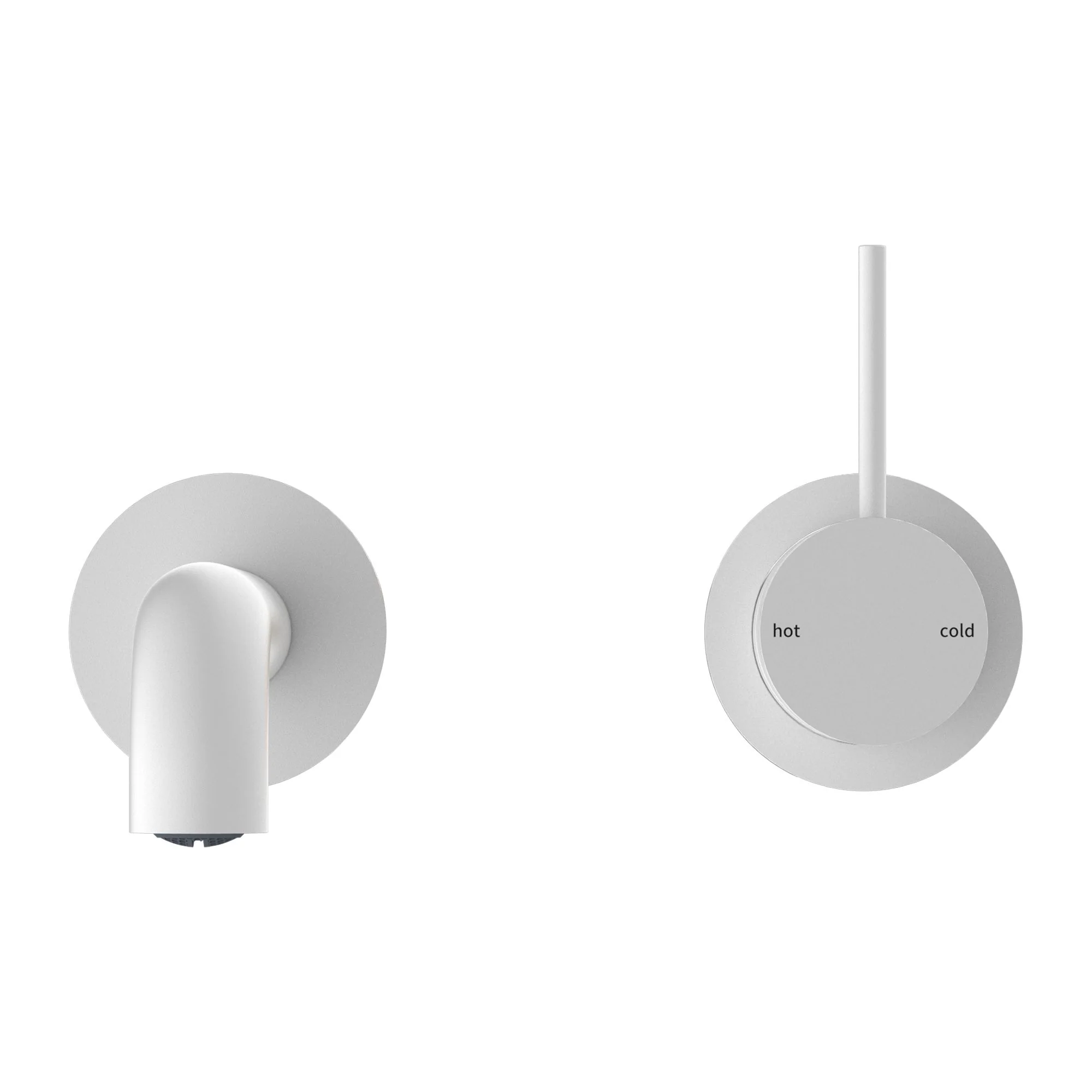 Nero Mecca Wall Basin/Bath Mixer Separate Back Plate Handle Up - White Matte - Image 3