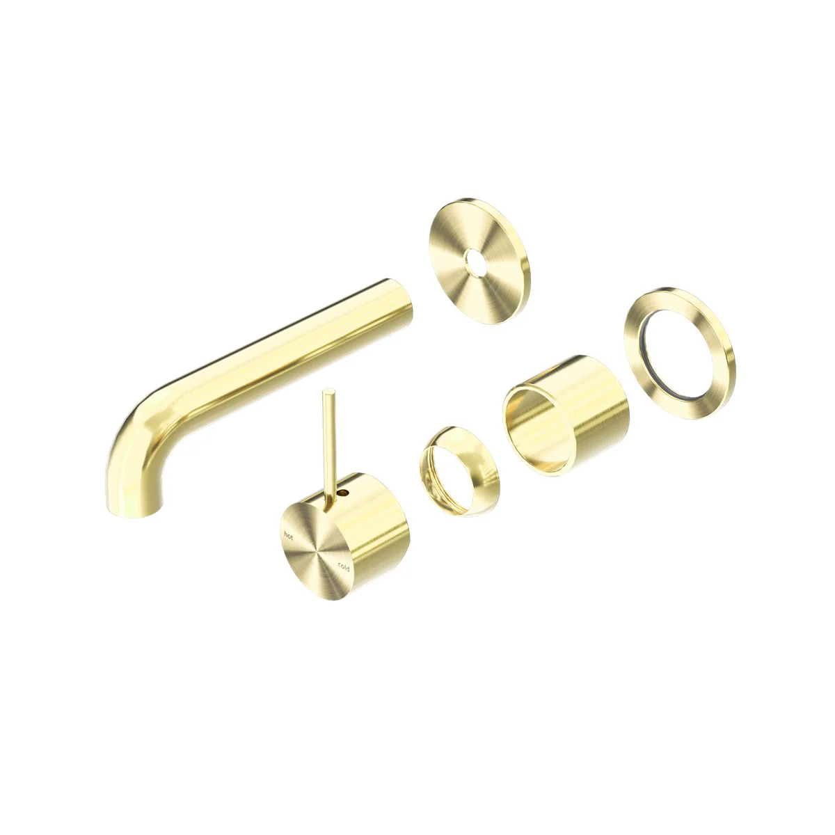 Nero Mecca Wall Basin/Bath Mixer Separate Back Plate Handle Up (Trim Kit Only) - Brushed Gold