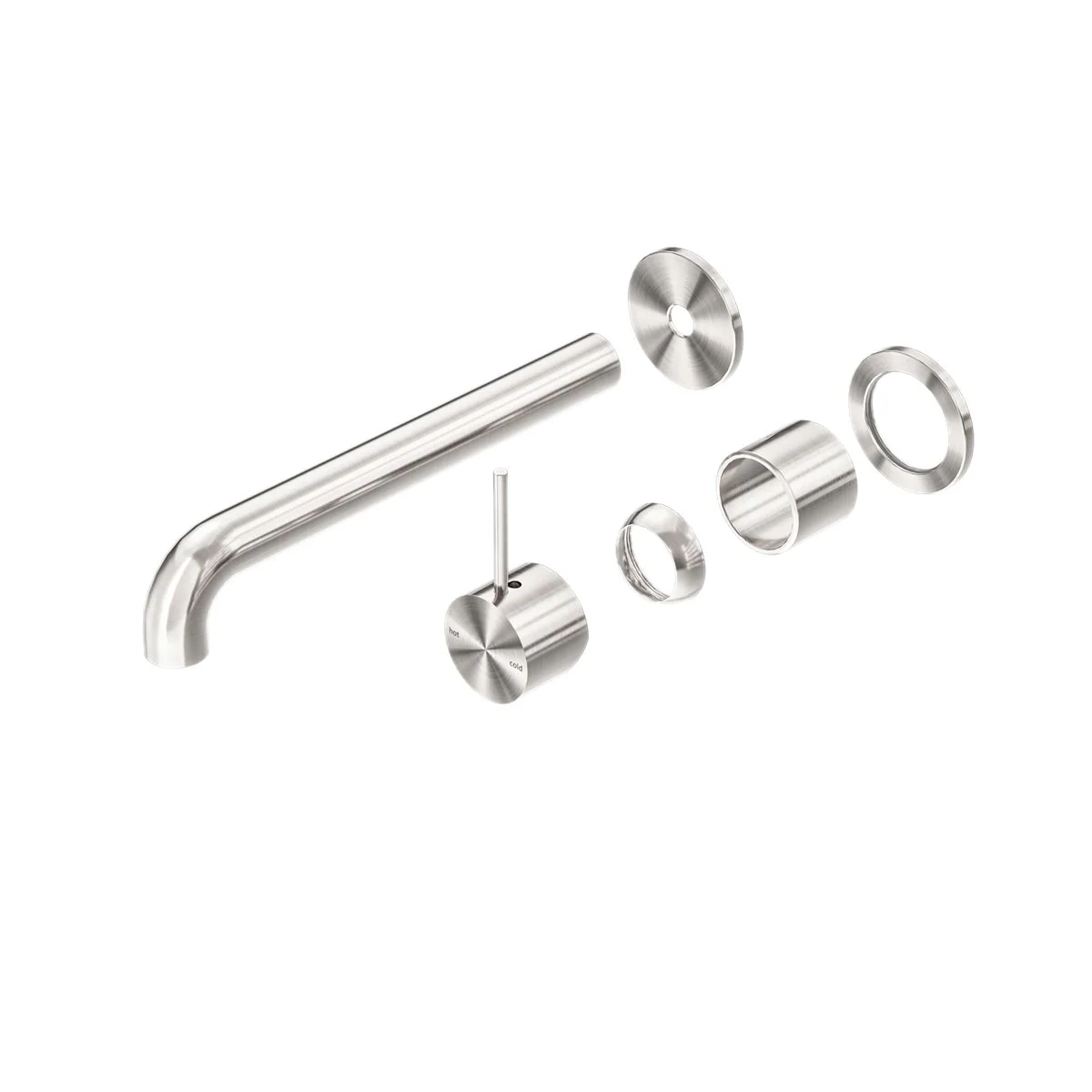 Nero Mecca Wall Basin/Bath Mixer Separate Back Plate Handle Up (Trim Kit Only) - Brushed Nickel