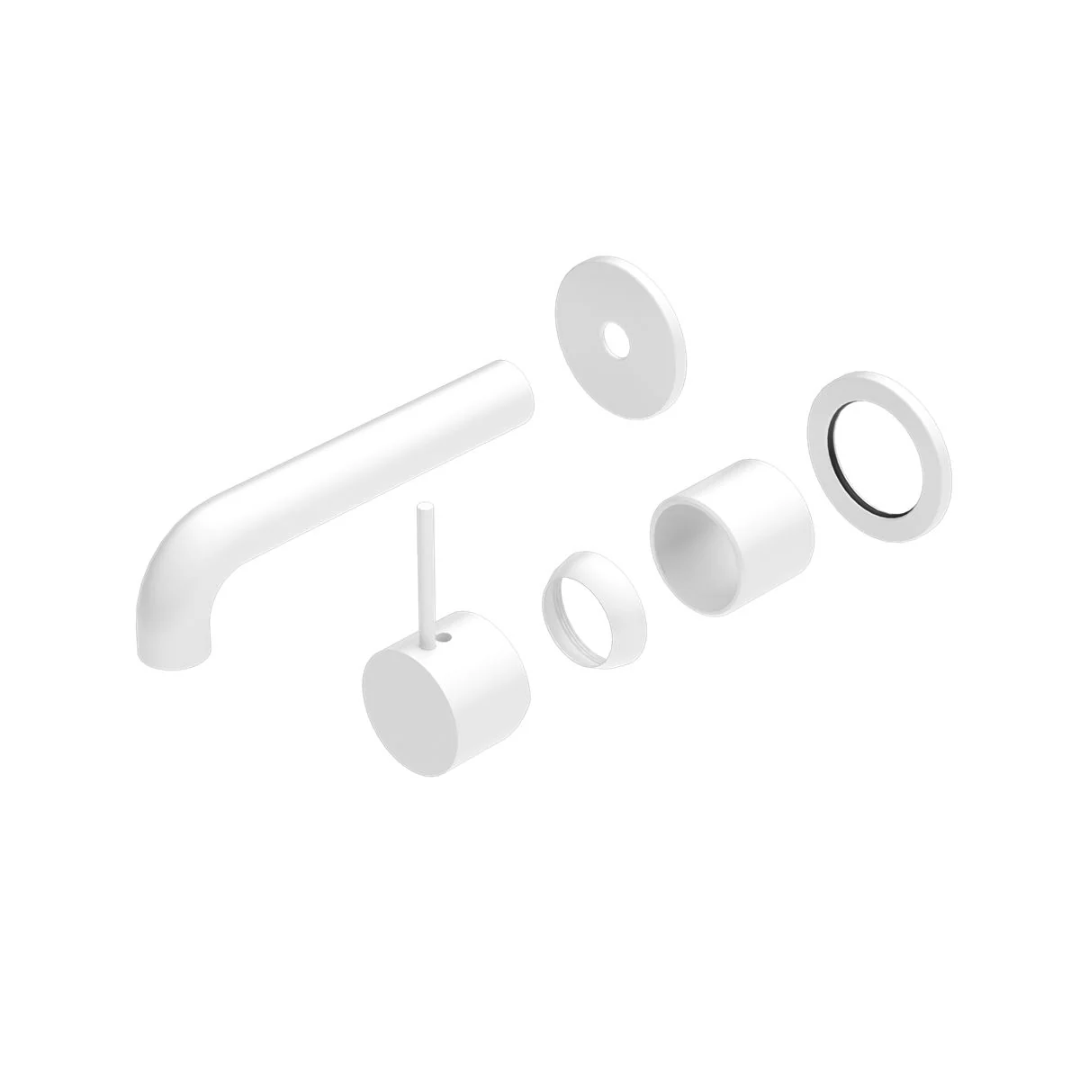 Nero Mecca Wall Basin/Bath Mixer Separate Back Plate Handle Up (Trim Kit Only) - White Matte