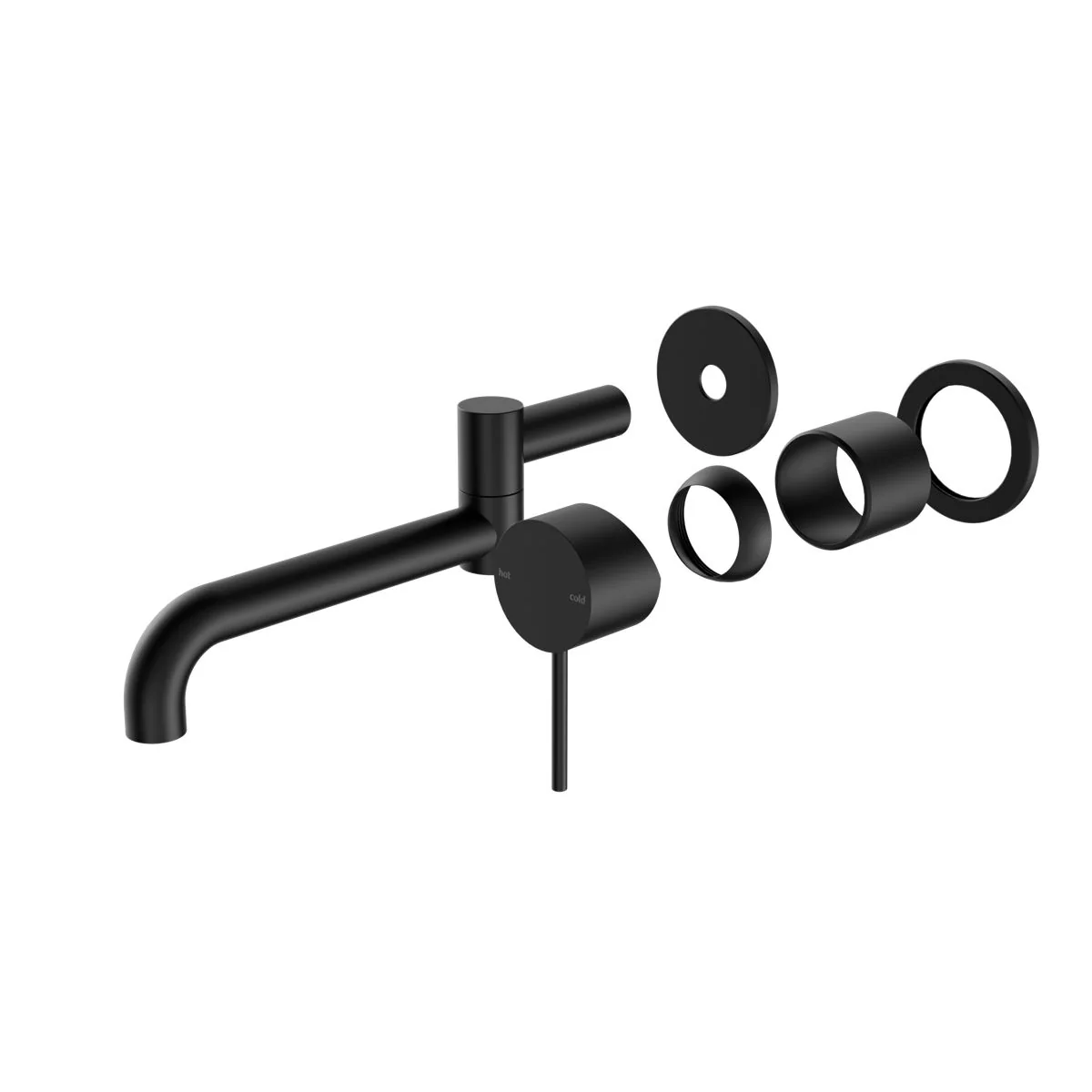 Nero Mecca Wall Basin/Bath Mixer Swivel Spout 225mm (Trim Kit Only) - Black Matte