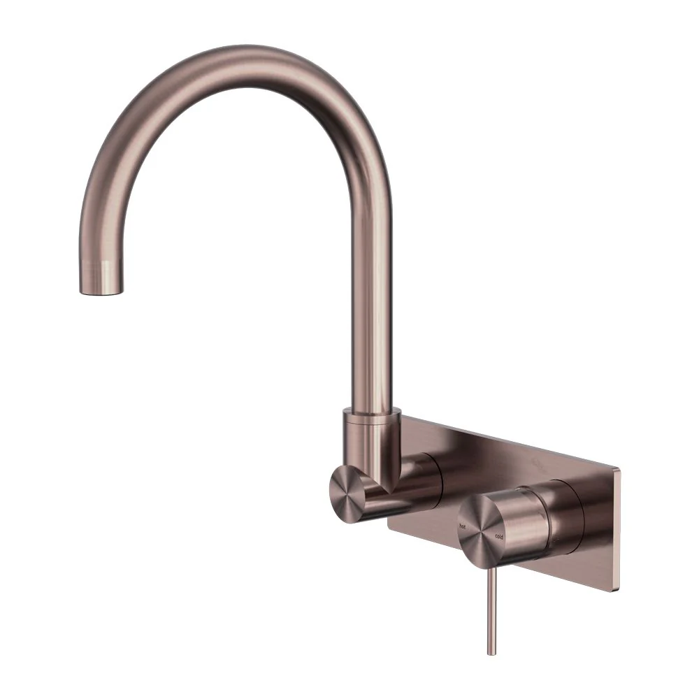 Nero Mecca Wall Basin/Bath Mixer Swivel Spout - Brushed Bronze