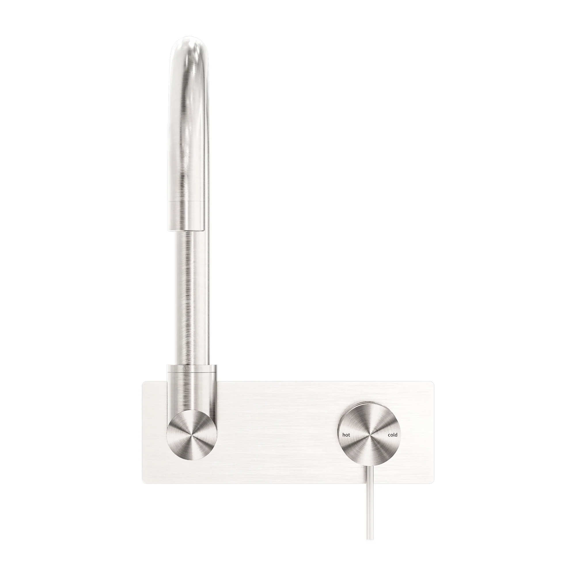Nero Mecca Wall Basin/Bath Mixer Swivel Spout - Brushed Nickel - Image 2
