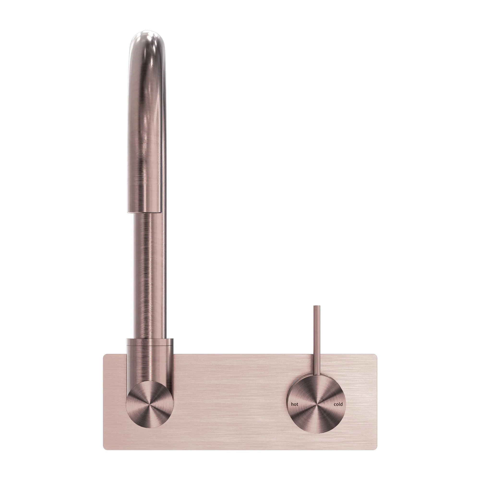 Nero Mecca Wall Basin/Bath Mixer Swivel Spout Handle Up - Brushed Bronze - Image 2
