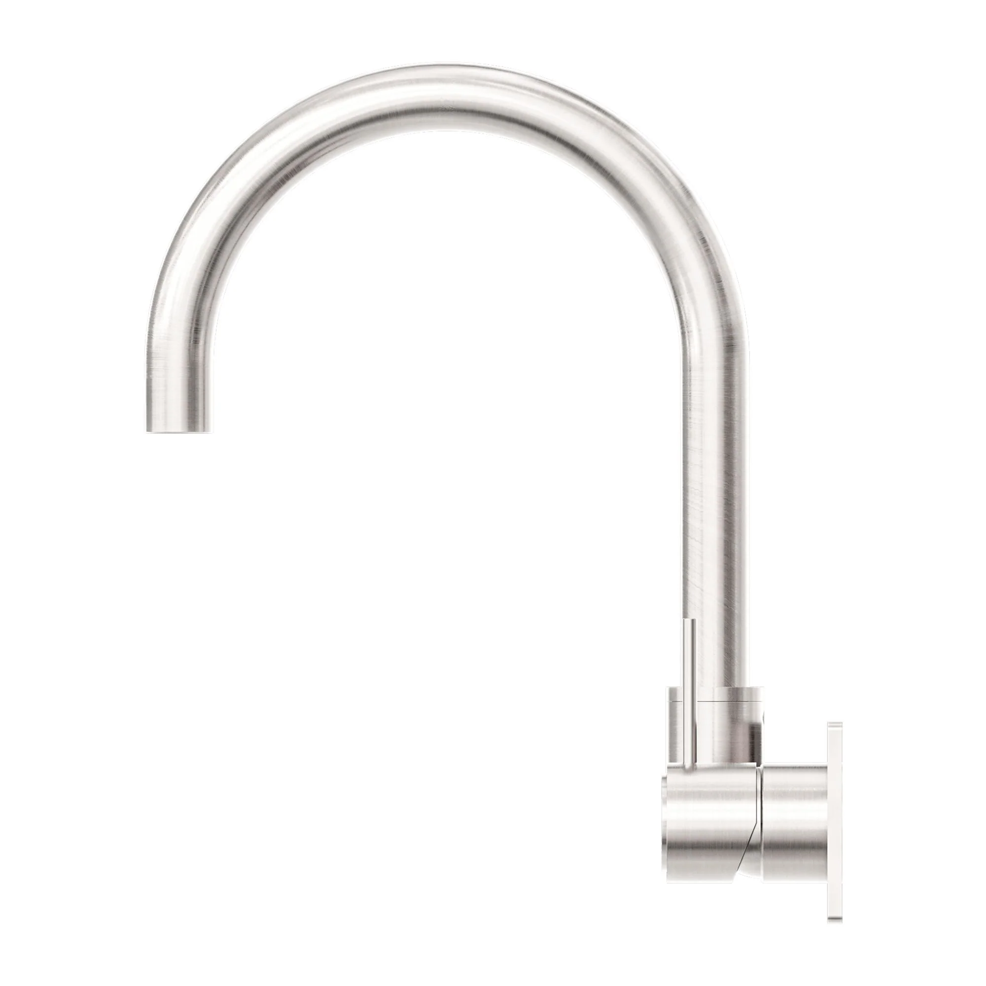 Nero Mecca Wall Basin/Bath Mixer Swivel Spout Handle Up - Brushed Nickel - Image 3