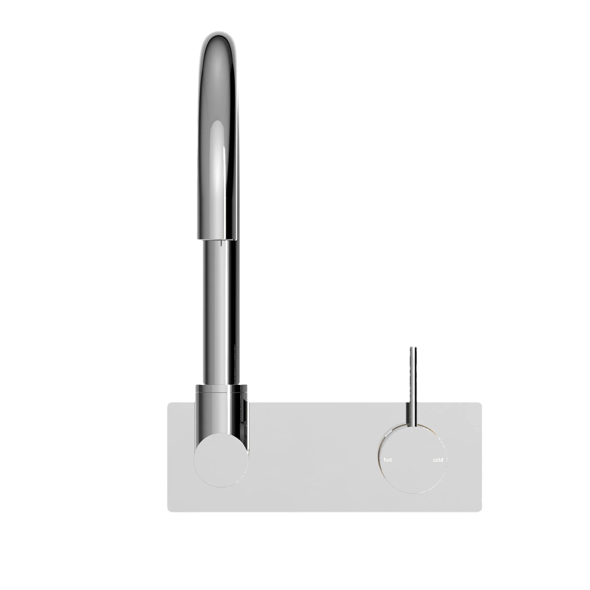 Nero Mecca Wall Basin/Bath Mixer Swivel Spout Handle Up - Chrome - Image 2