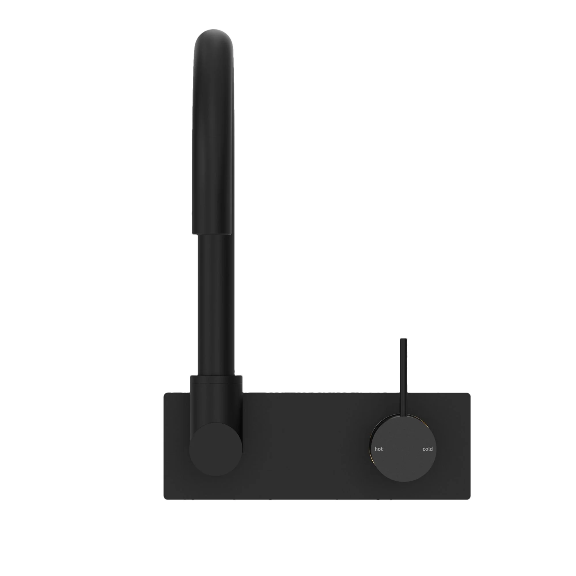 Nero Mecca Wall Basin/Bath Mixer Swivel Spout Handle Up - Black Matte - Image 2