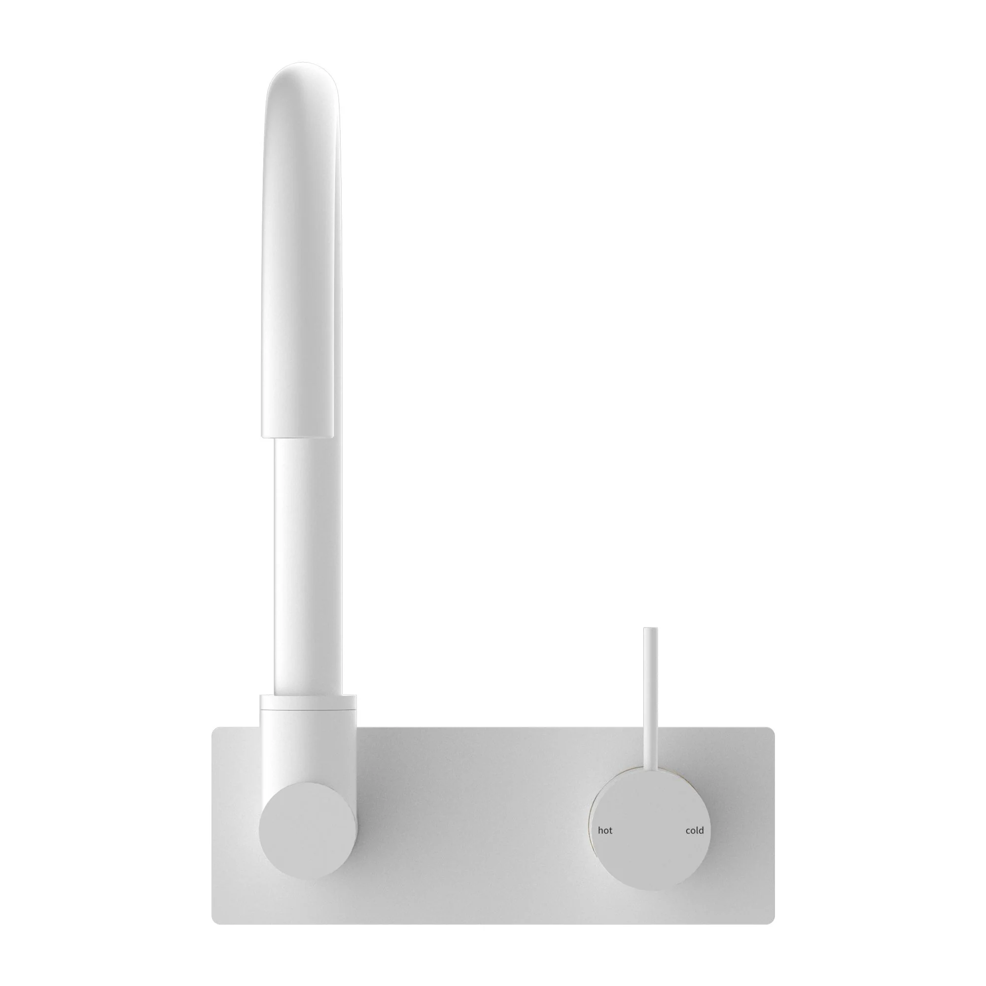 Nero Mecca Wall Basin/Bath Mixer Swivel Spout Handle Up - White Matte - Image 2