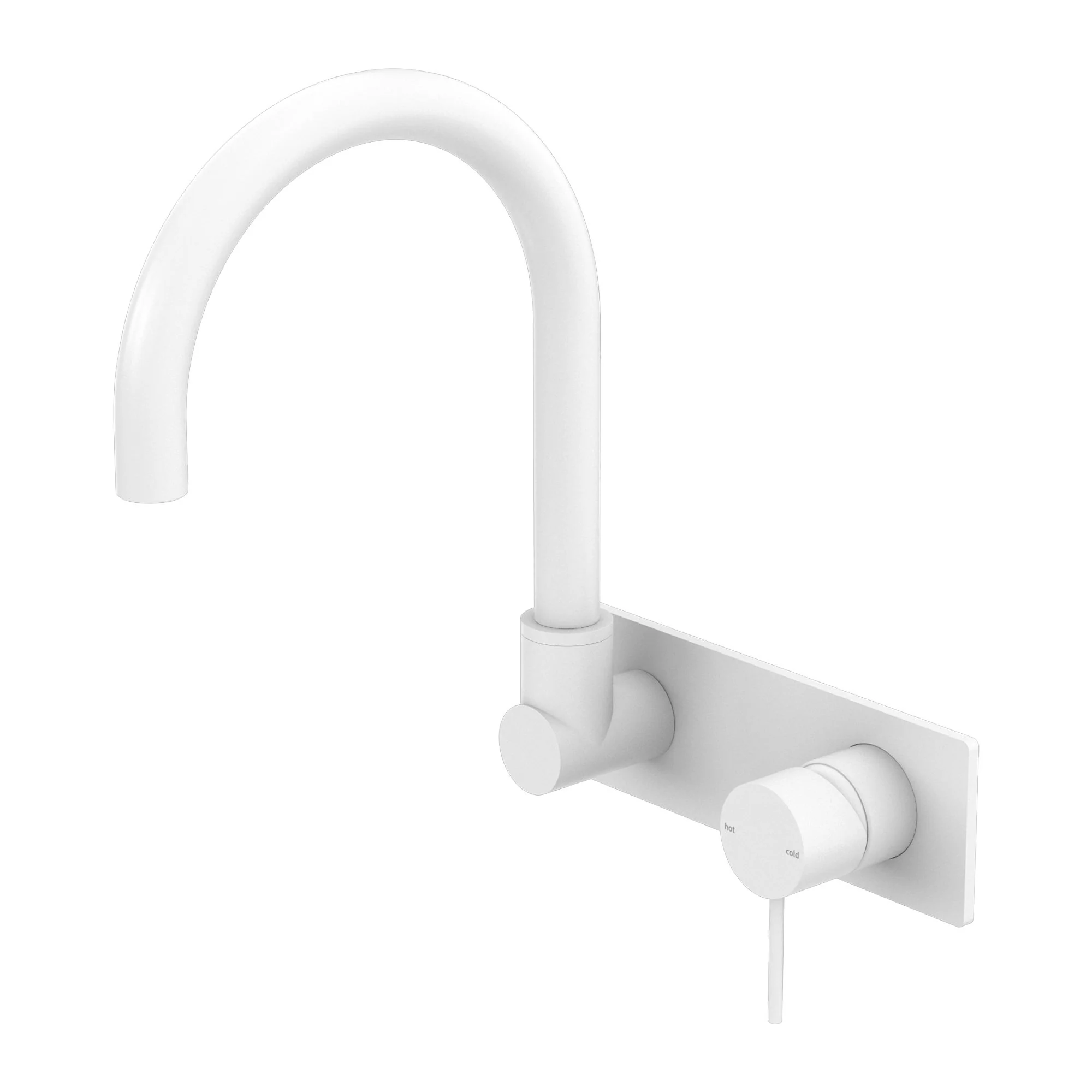 Nero Mecca Wall Basin/Bath Mixer Swivel Spout - White Matte