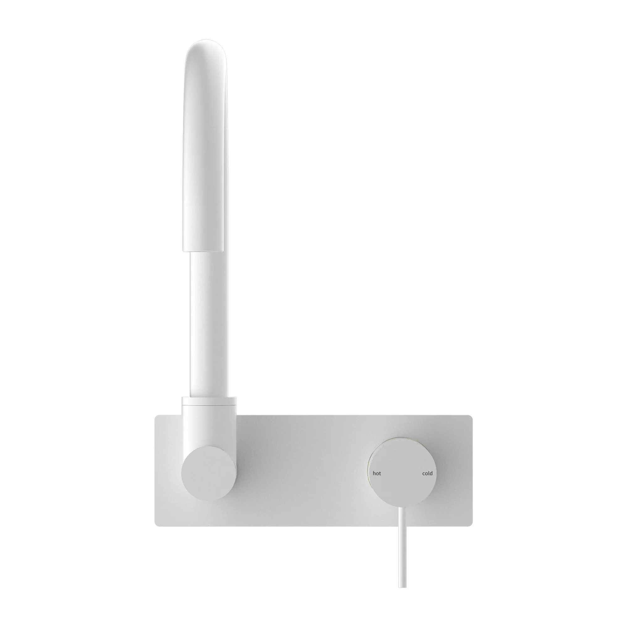 Nero Mecca Wall Basin/Bath Mixer Swivel Spout - White Matte - Image 2