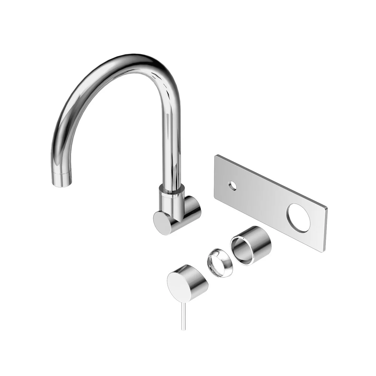 Nero Mecca Wall Basin/Bath Mixer Swivel Spout (Trim Kit Only) - Chrome