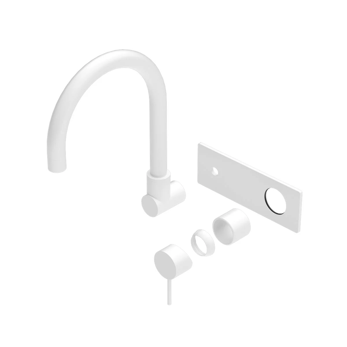 Nero Mecca Wall Basin/Bath Mixer Swivel Spout (Trim Kit Only) - White Matte