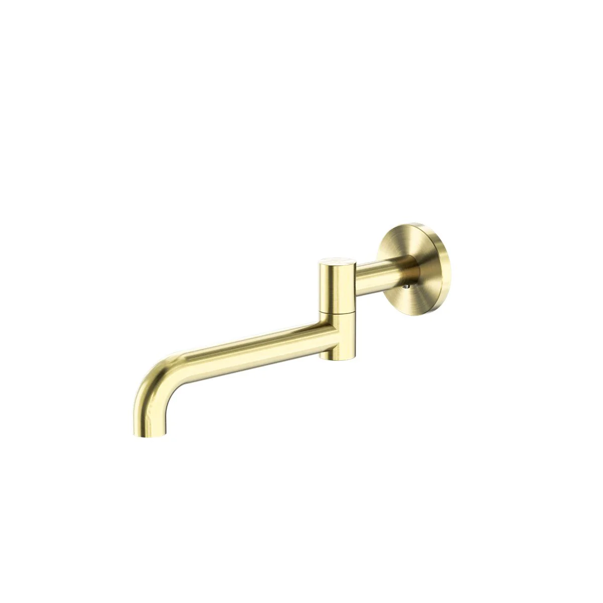 Nero Mecca Wall Mounted Swivel Basin/Bath Spout 225mm - Brushed Gold