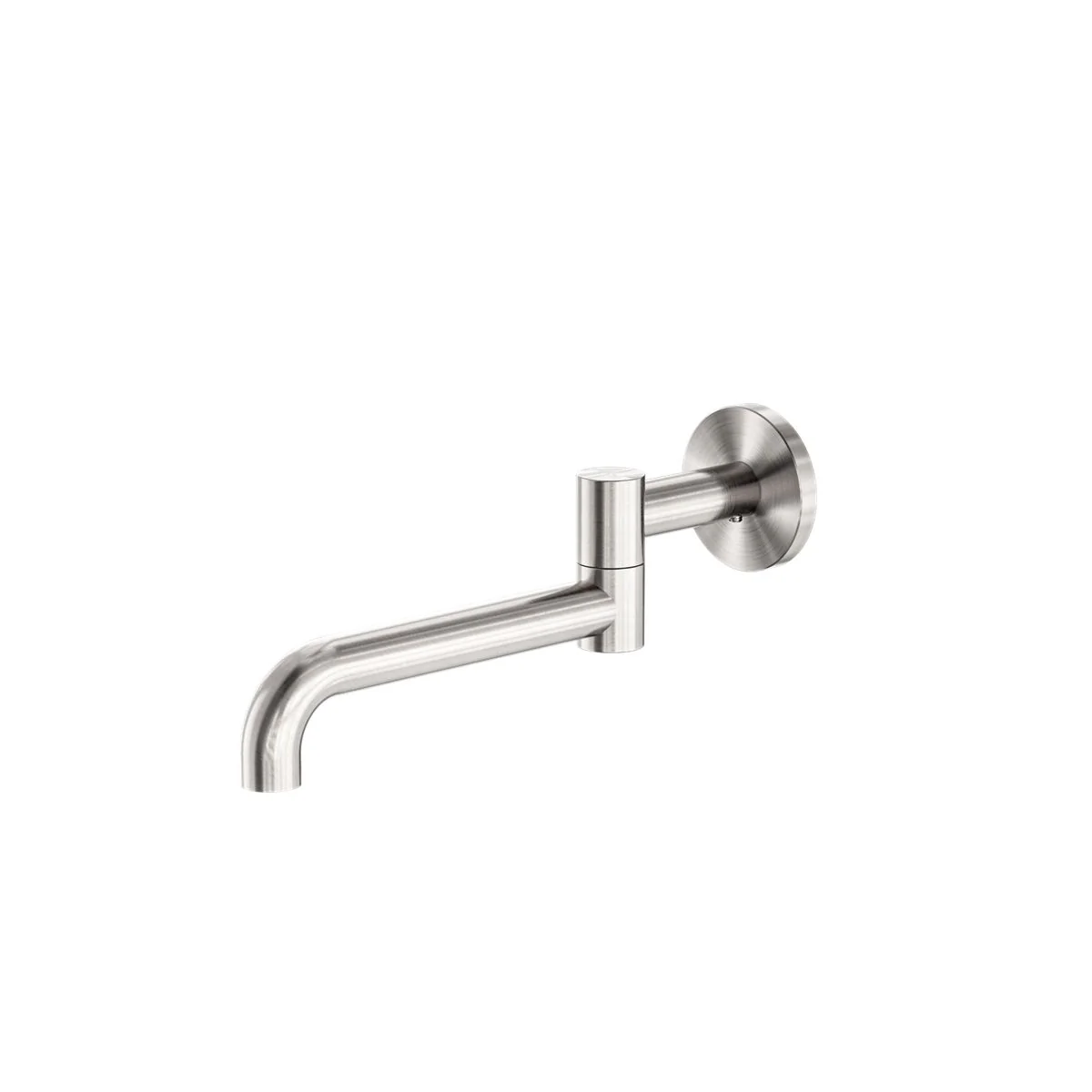 Nero Mecca Wall Mounted Swivel Basin/Bath Spout 225mm - Brushed Nickel