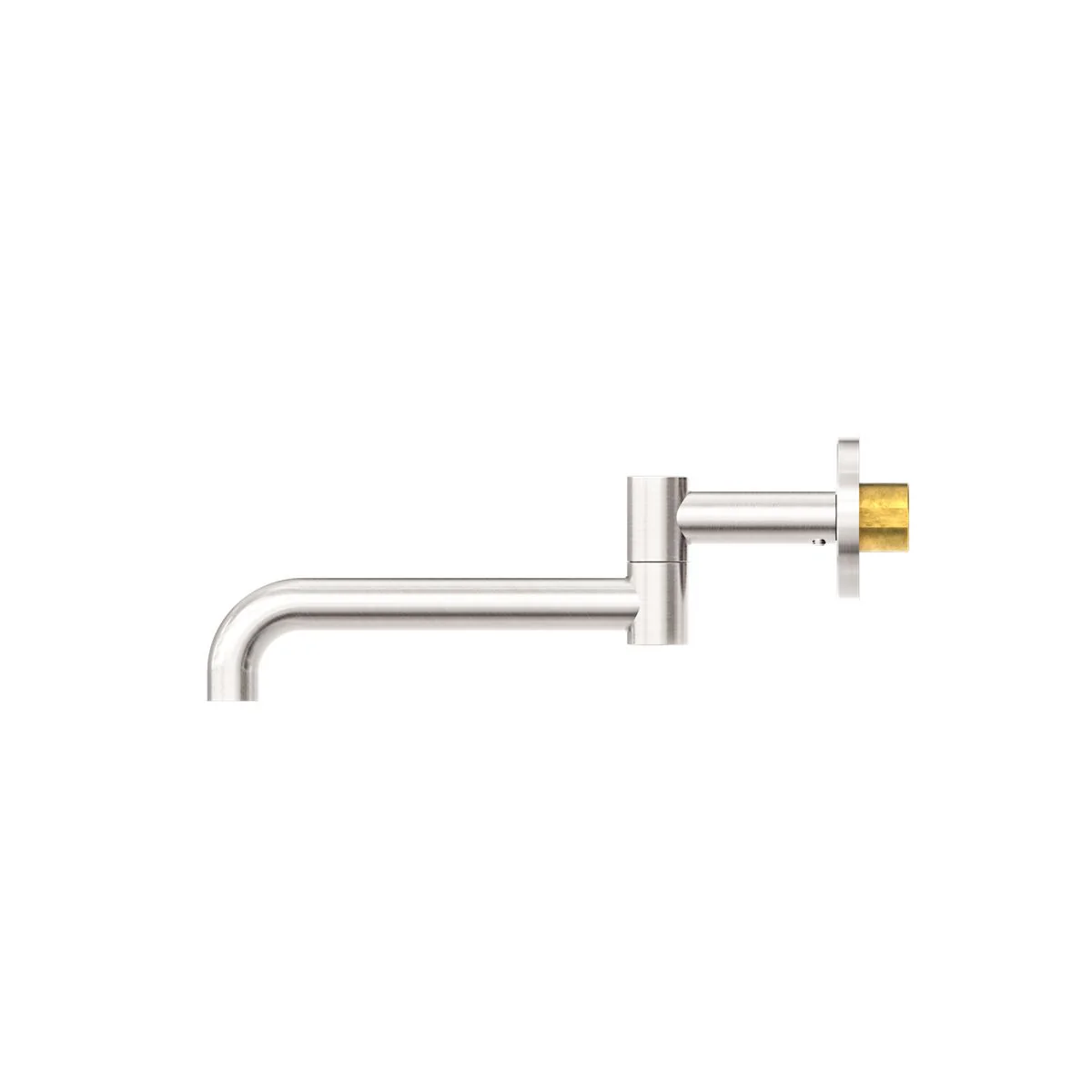 Nero Mecca Wall Mounted Swivel Basin/Bath Spout 225mm - Brushed Nickel - Image 2