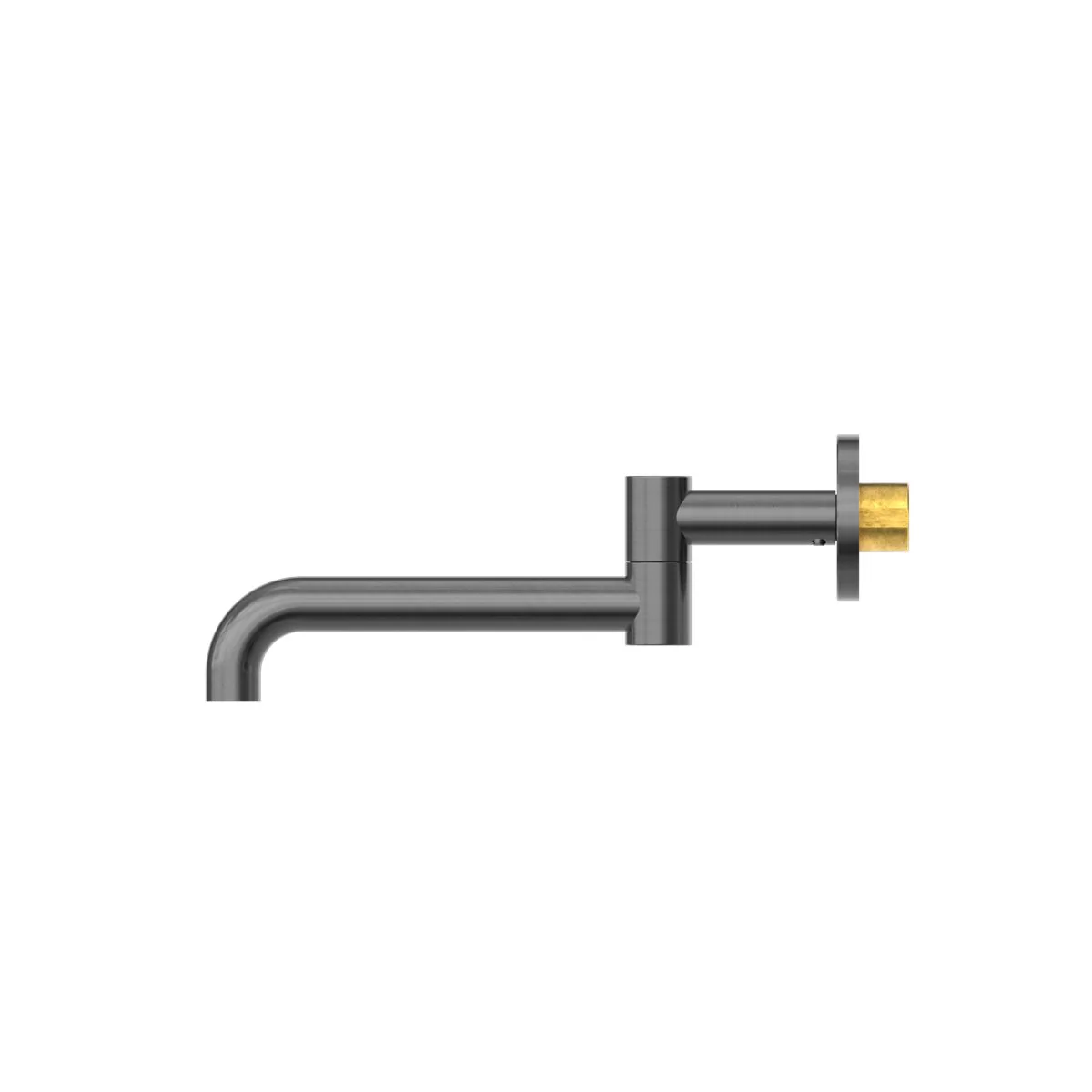 Nero Mecca Wall Mounted Swivel Basin/Bath Spout 225mm - Gun Metal - Image 2