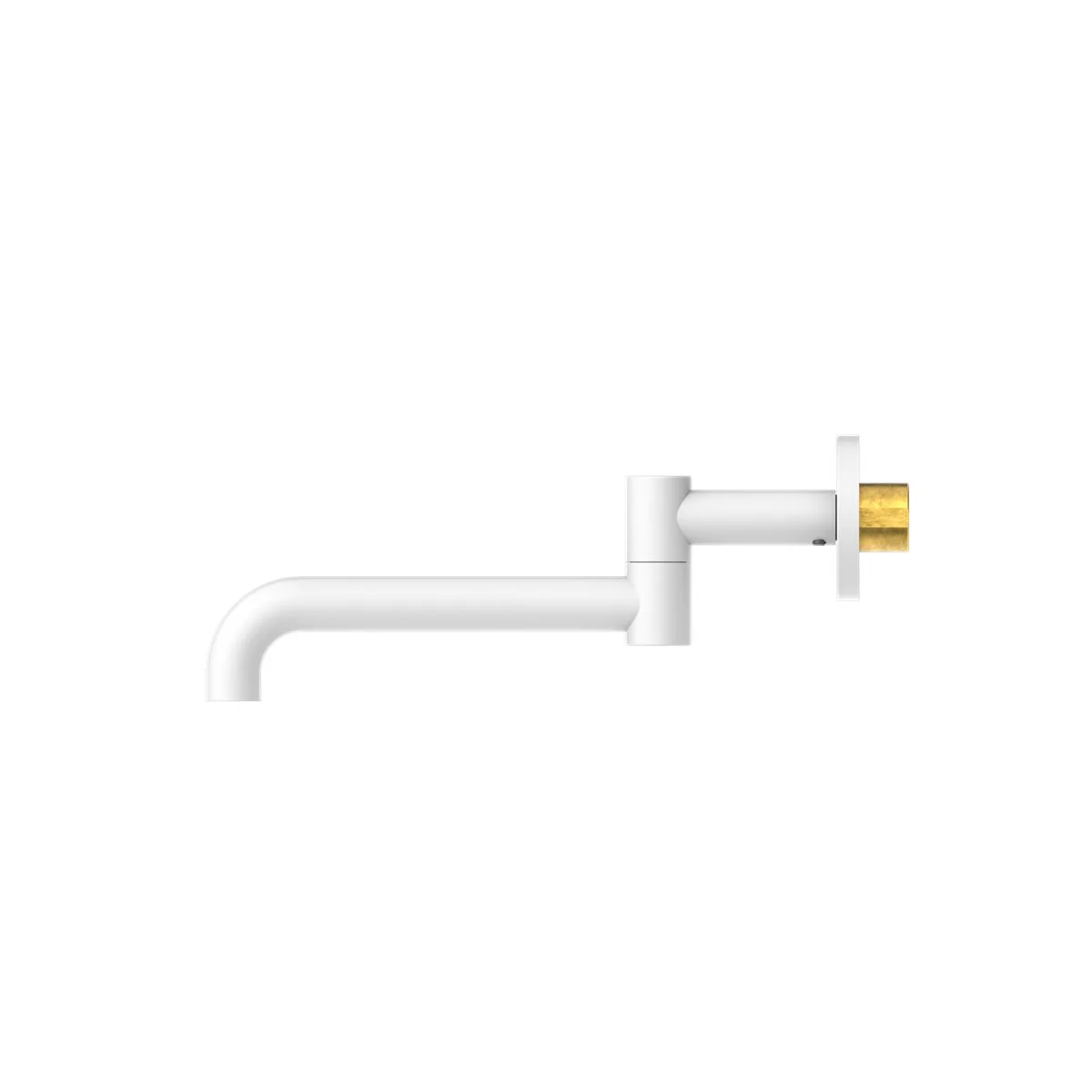 Nero Mecca Wall Mounted Swivel Basin/Bath Spout 225mm - White Matte - Image 2