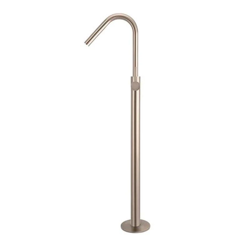 Meir Freestanding Round Bath Mixer Tap with Hand Spray - Champagne - Image 2