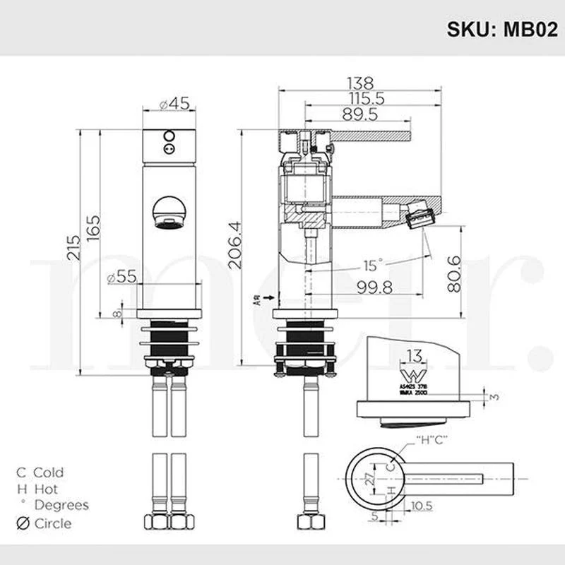 Meir Round Basin Mixer Tap - Chrome - Image 2