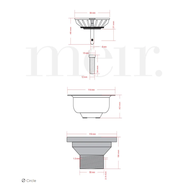 Meir Kitchen Sink Strainer and Waste Plug Basket with Stopper - Tiger Bronze - Image 2