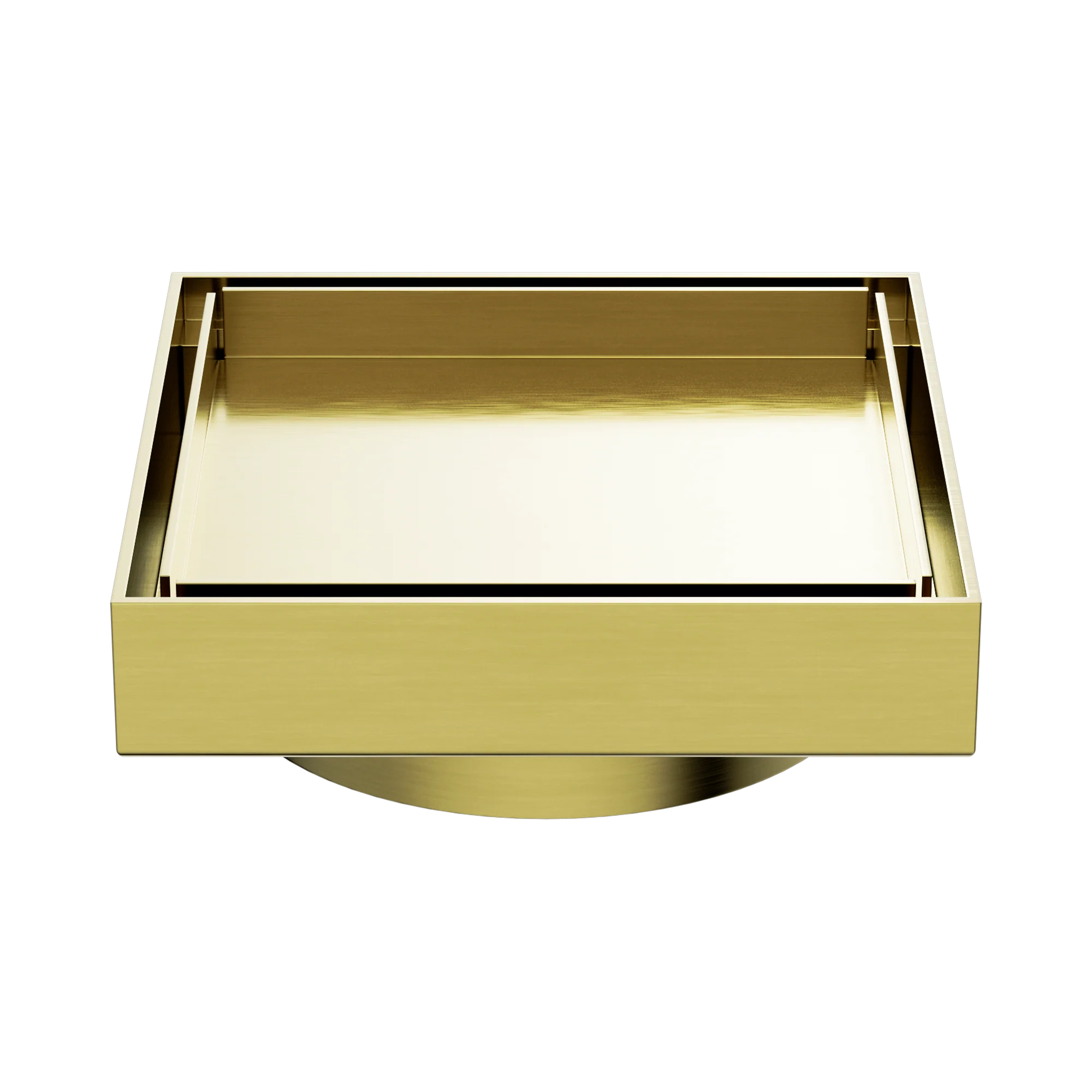 Nero 100mm Square Tile Insert Floor Waste 80mm Outlet Brushed Gold - Brushed Gold