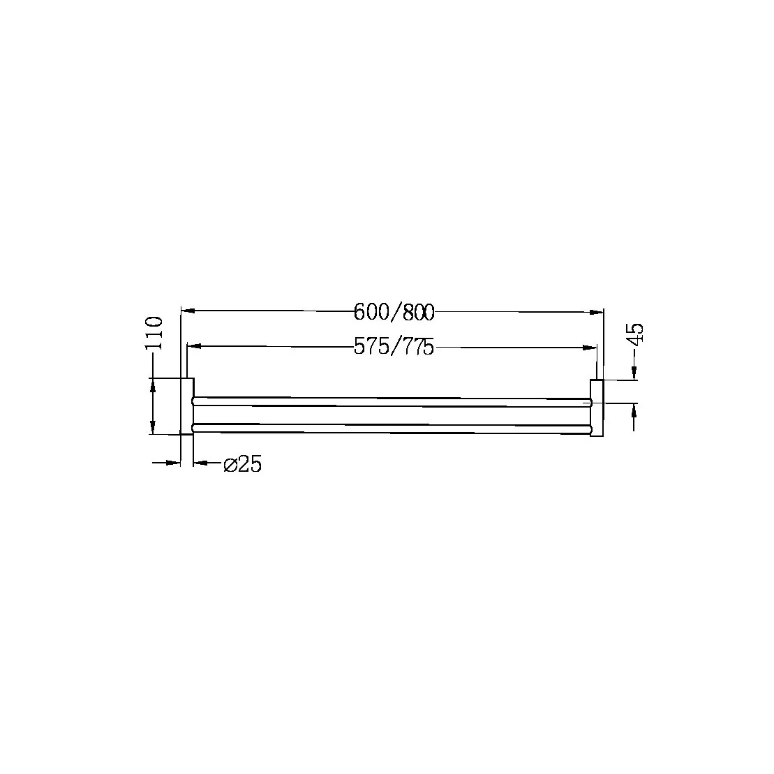 Nero Mecca II Double Towel Rail - Brushed Bronze - Image 4
