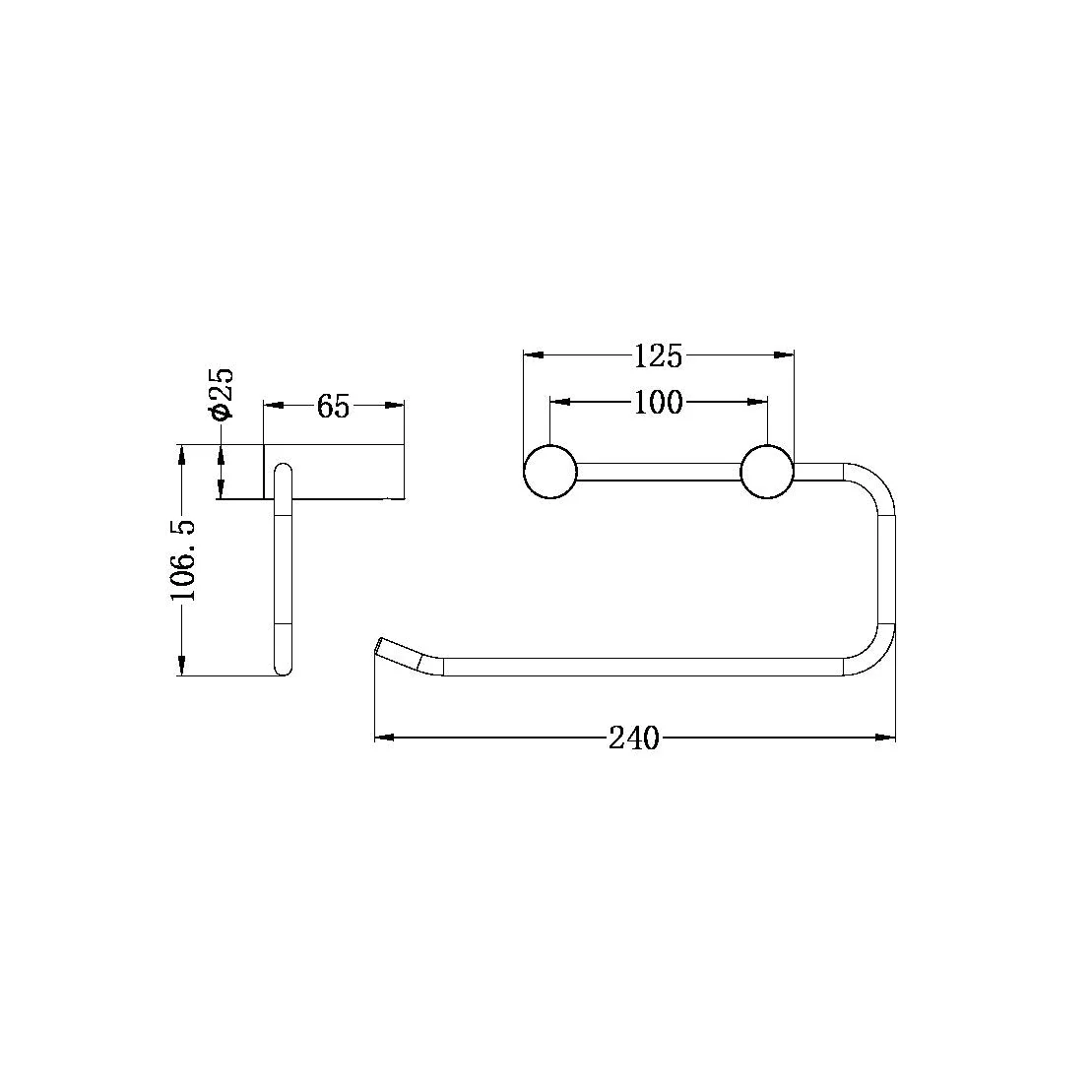 Nero Mecca II Hand Towel Rail - Gun Metal - Image 4