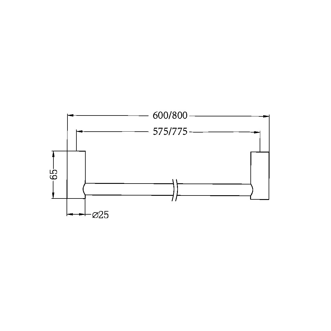 Nero Mecca II Single Towel Rail - Black Matte - Image 4