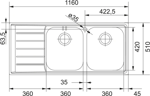 Franke Neptune Double Bowl Sink - Image 2