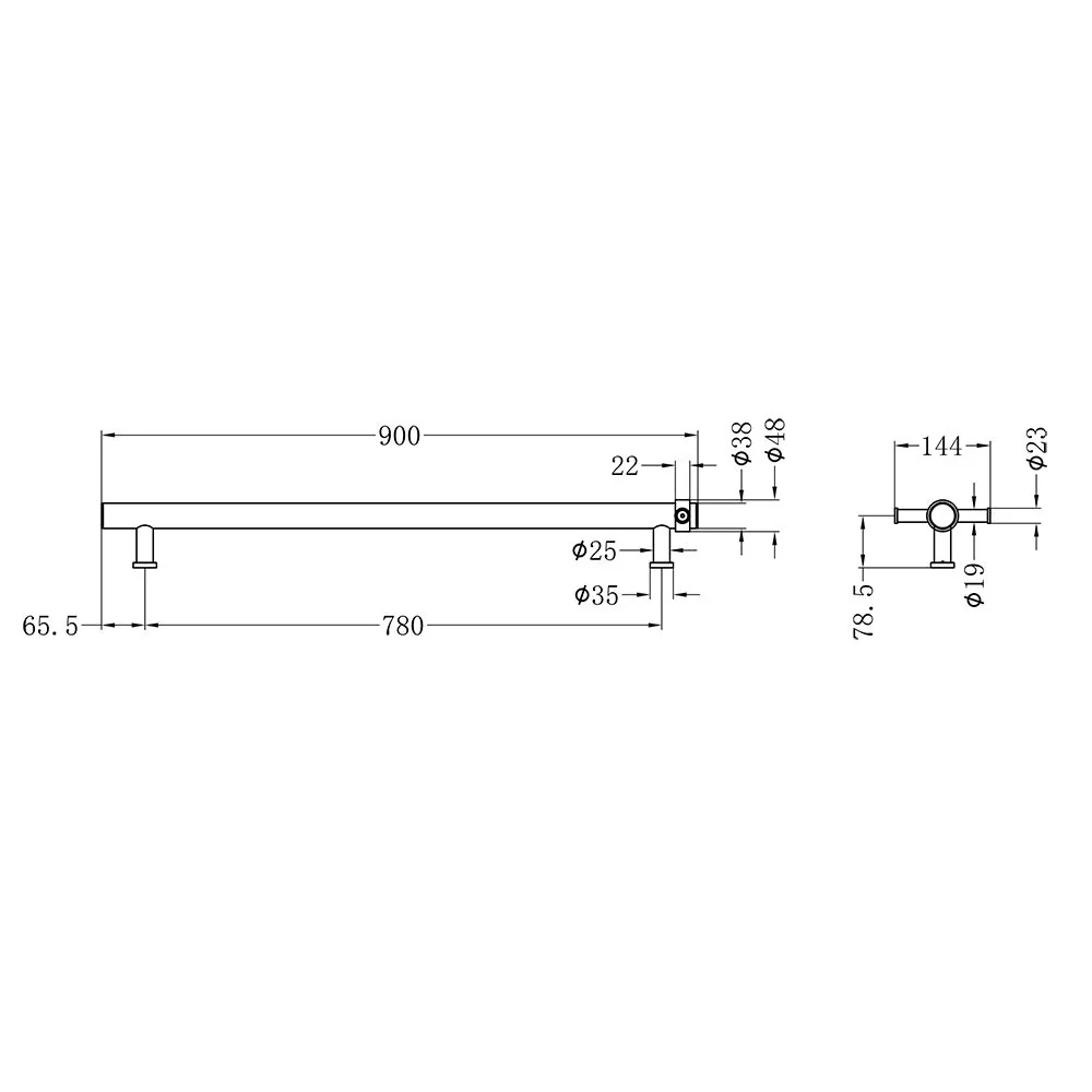 Nero Non-Heated Vertical Towel Rail 900mm - White Matte - Image 2