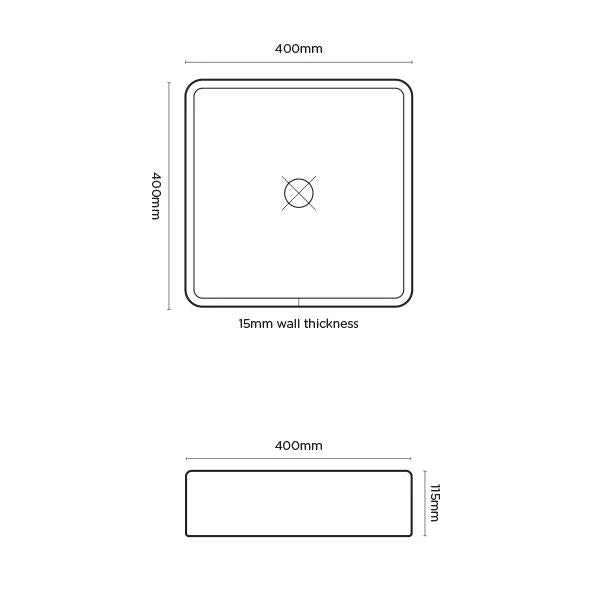 Nood Co Vesl Square Basin Wall Hung - 14 Colours - Image 15