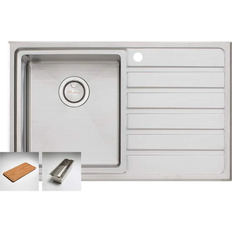 Oliveri Apollo Single Bowl Sink with Right Drainer - Image 3