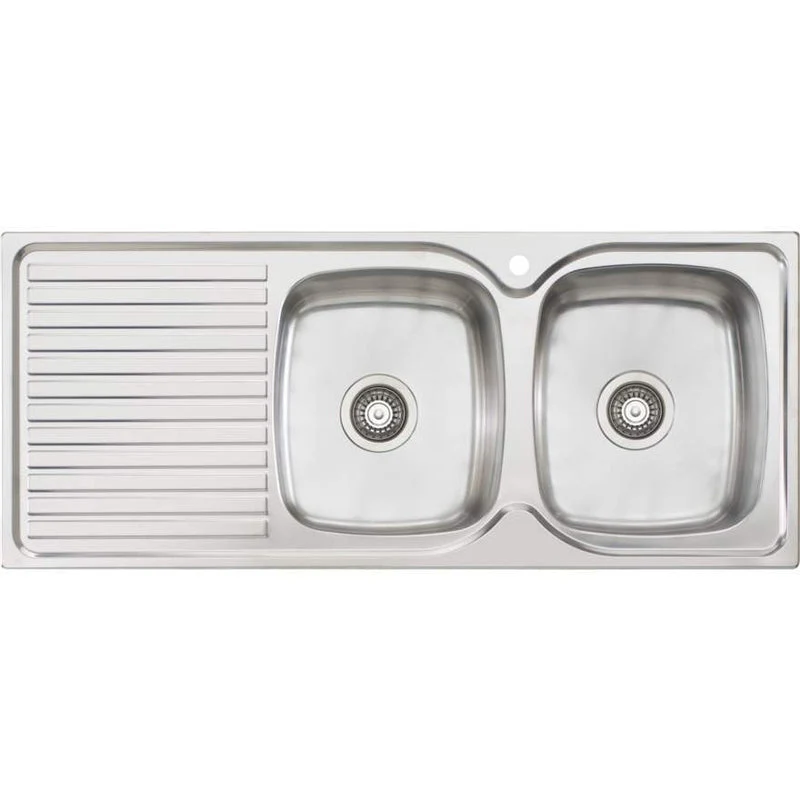 Oliveri Endeavour Double Bowl Sink With Left Hand Drainer