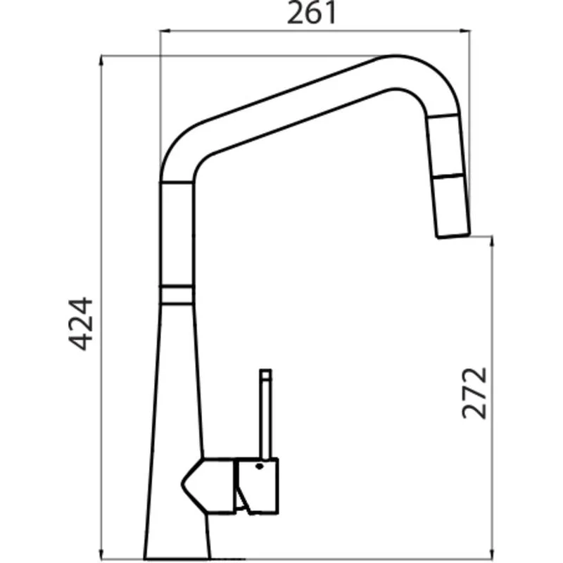 Oliveri Essente Stainless Steel Square Goose Neck Pull Out Mixer - Image 2