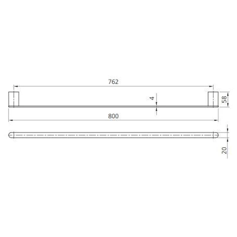 Oliveri Madrid Double Towel Rail 800mm - Brushed Nickel - Image 2