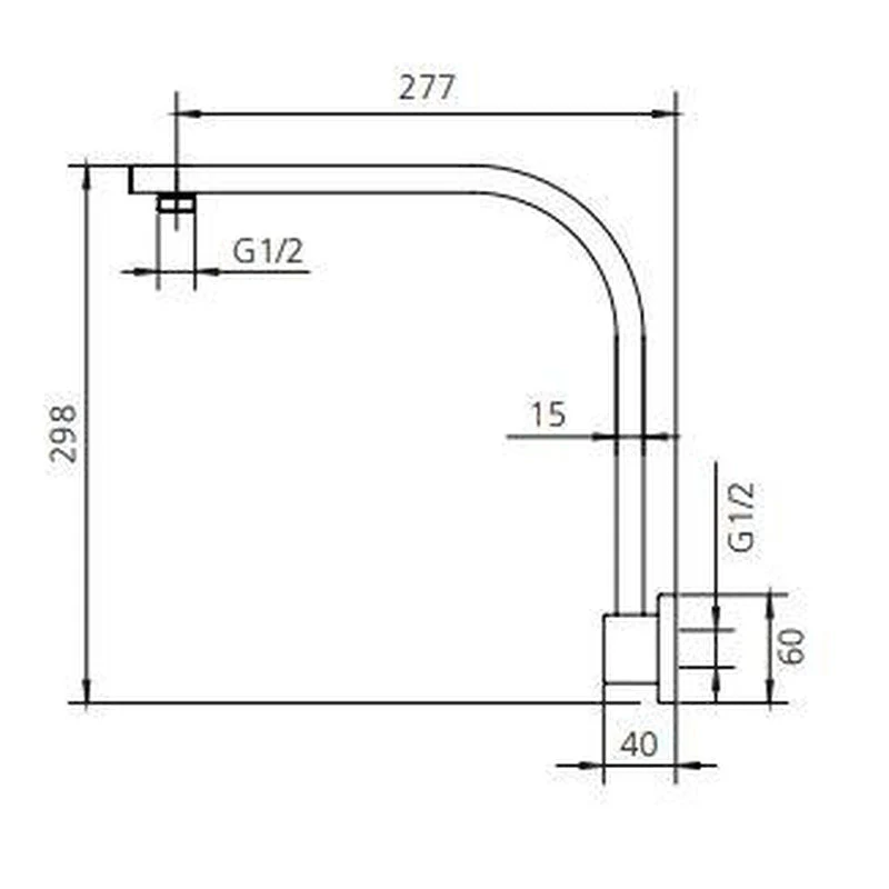 Oliveri Monaco Raised Wall Mounted Shower Arm - Chrome - Image 2