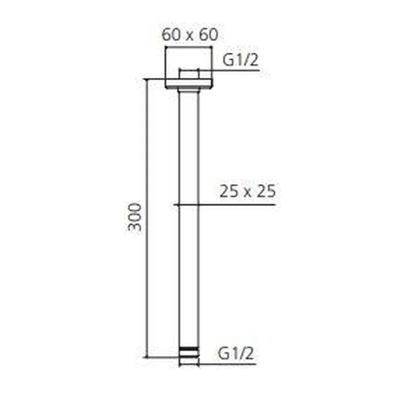 Oliveri Monaco Ceiling Mounted Shower Arm - Black Matte - Image 2