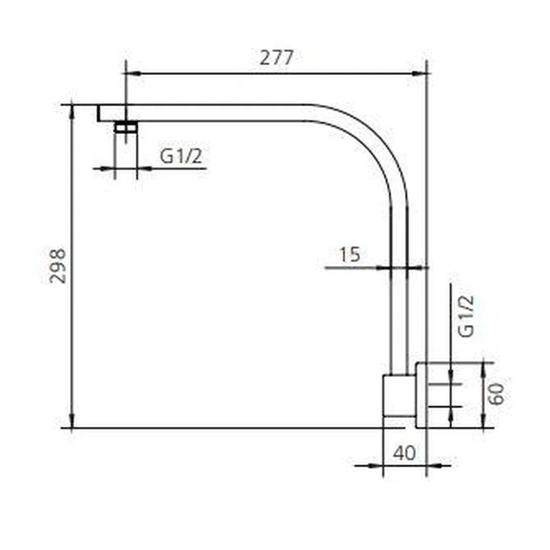 Oliveri Monaco Raised Wall Mounted Shower Arm - Black Matte - Image 2