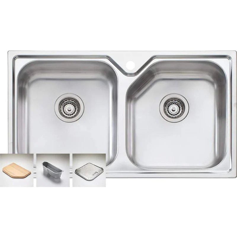 Oliveri Nu-Petite Double Bowl Topmount Sink - Image 3