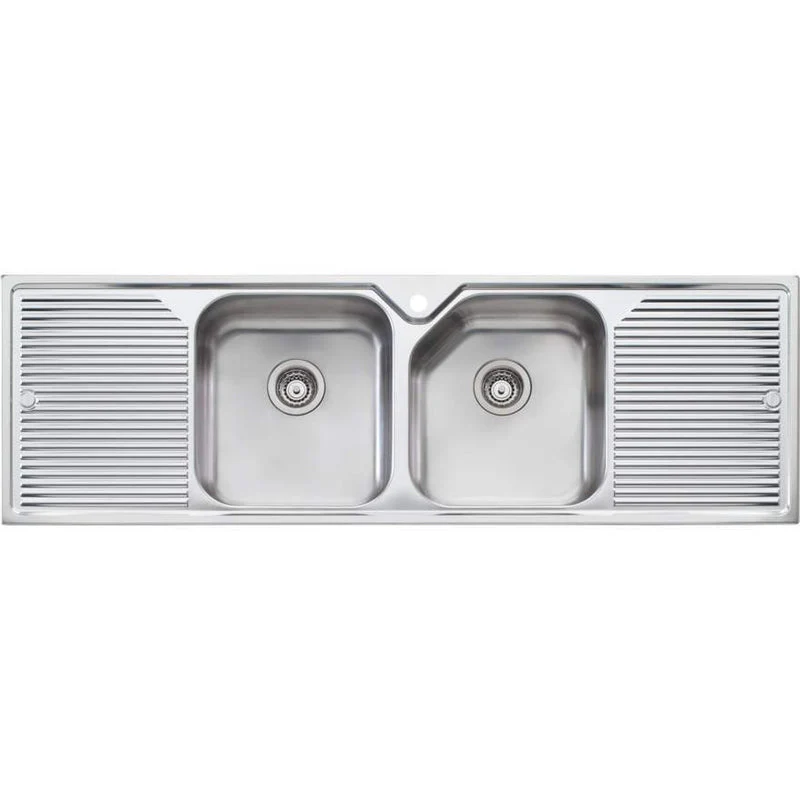 Oliveri Nu-Petite Double Bowl Topmount Sink With Double Drainer