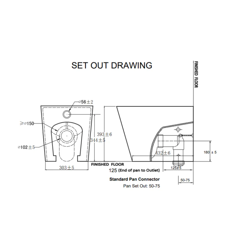 Oliveri Oslo Rimless Wall Faced Toilet Pan - Image 3