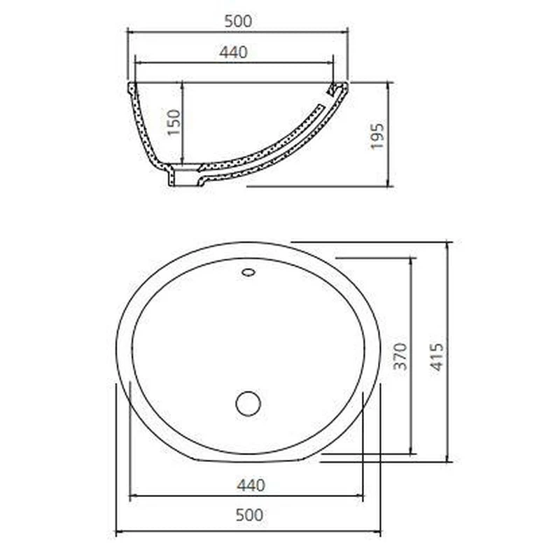 Oliveri Oslo Undermount Oval Basin - Image 2